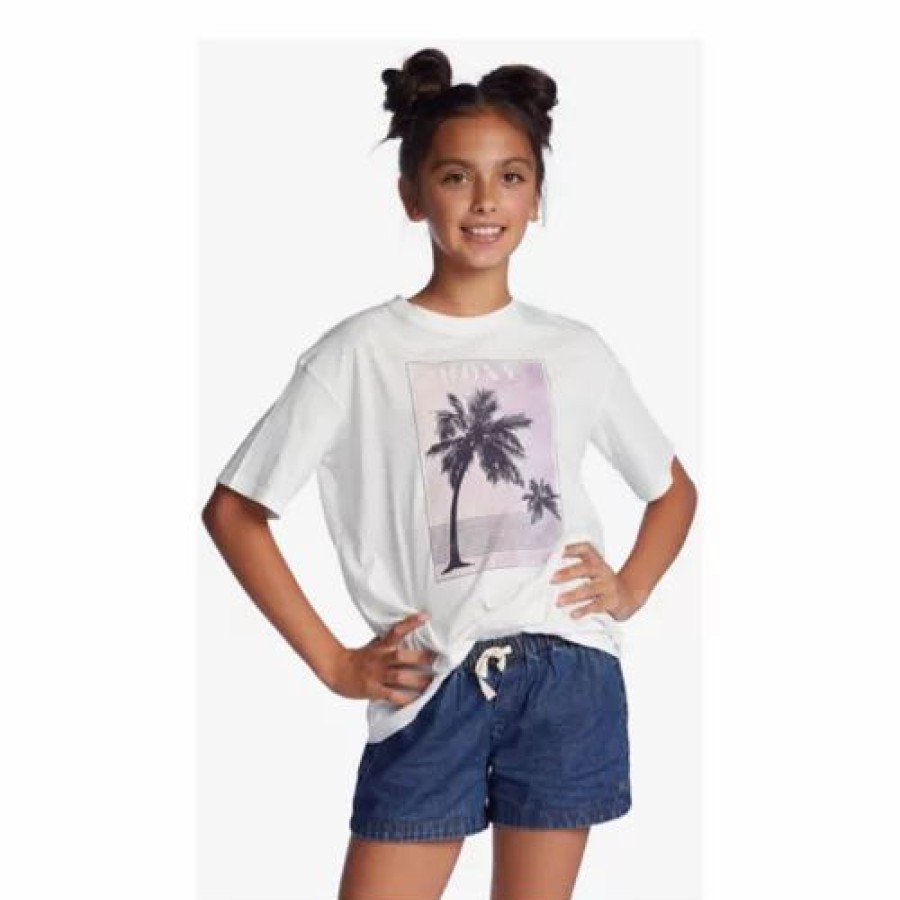 Shirts * | Girls' Roxy Dream A Dream Boyfriend T-Shirt Snow White