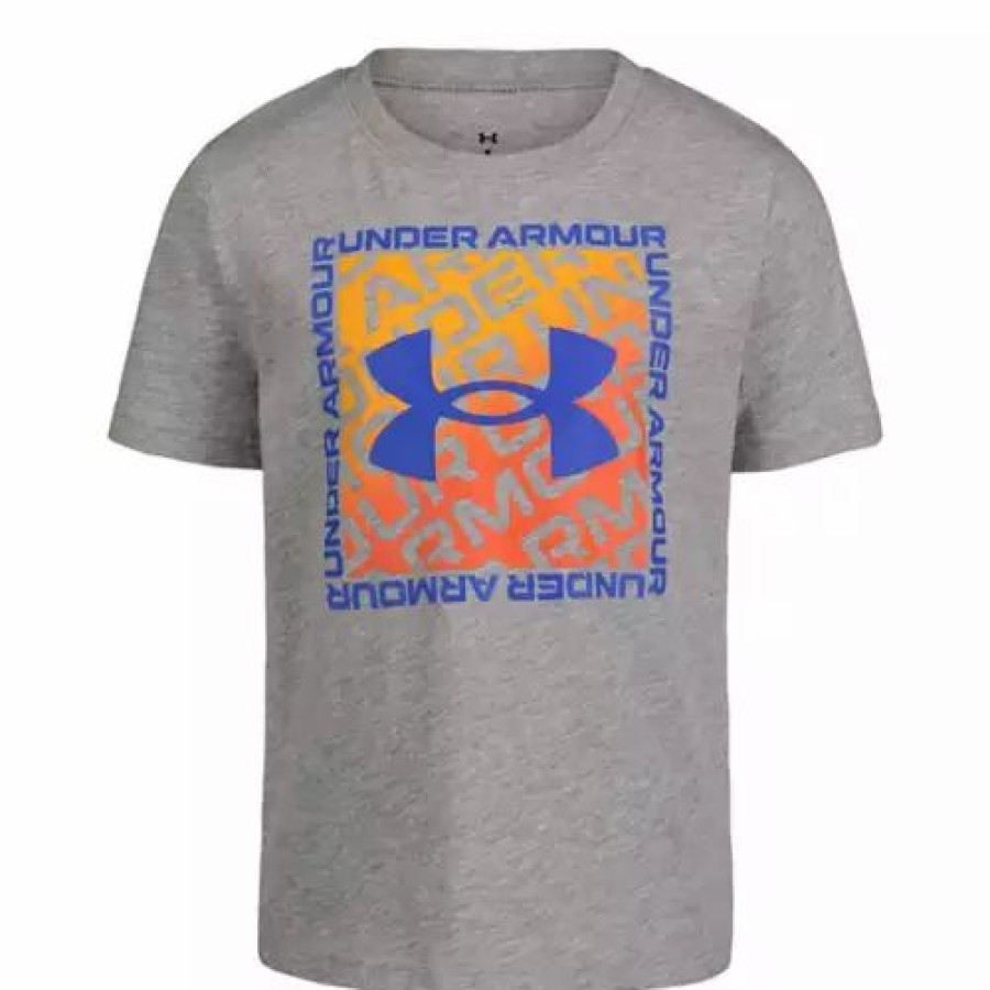 Shirts * | Boys' Under Armour Trail Fade T-Shirt Grey Heather