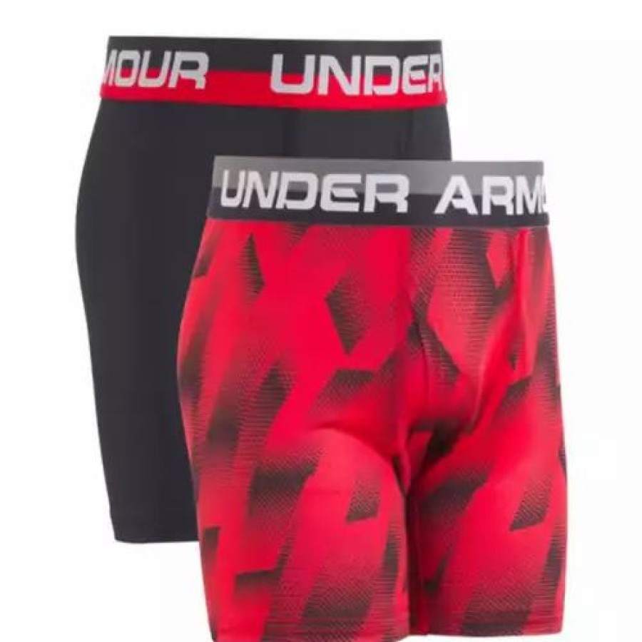 Underwear * | Boys' Under Armour Printed 2 Pack Boxer Briefs