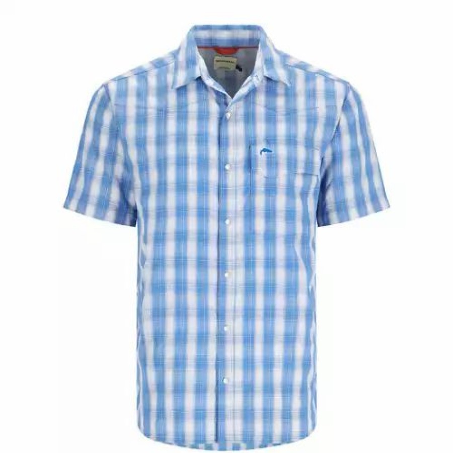 Shirts * | Men'S Simms Big Sky Button Up Shirt Bright Blue