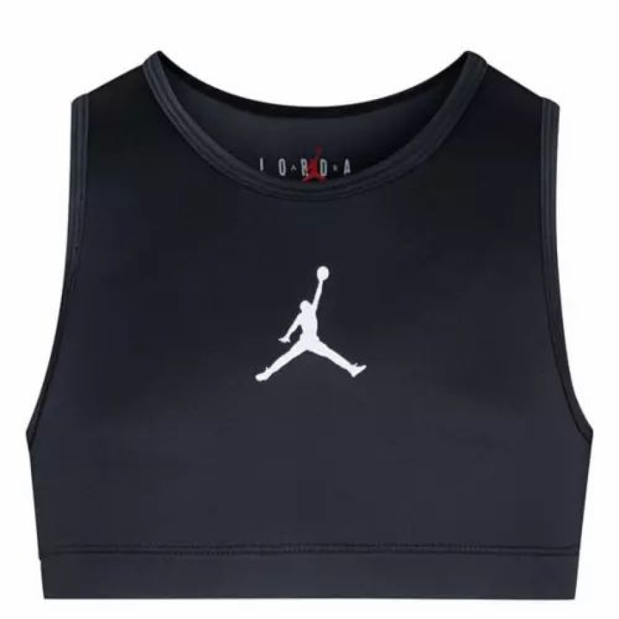 Bras * | Girls' Jordan Jumpman Solid Sports Bra Black