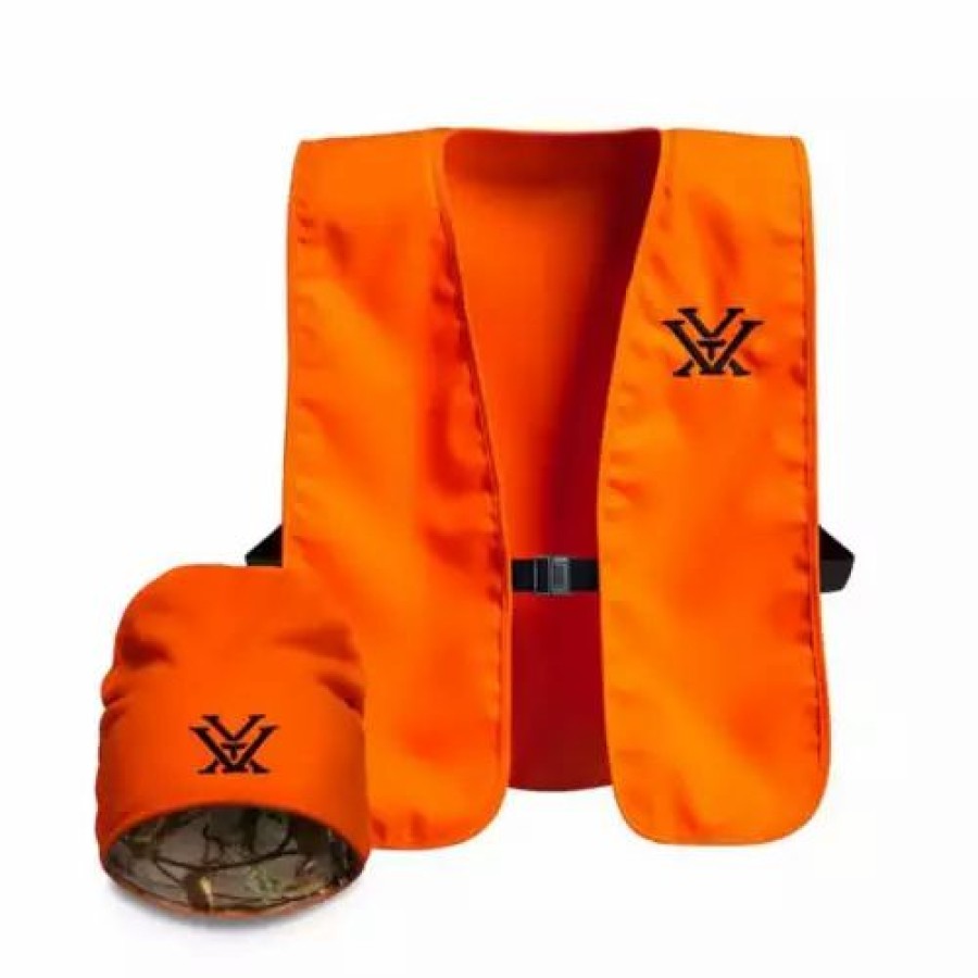 Vests * | Adult Vortex Blaze And Beanie Combo Vest Blaze Orange