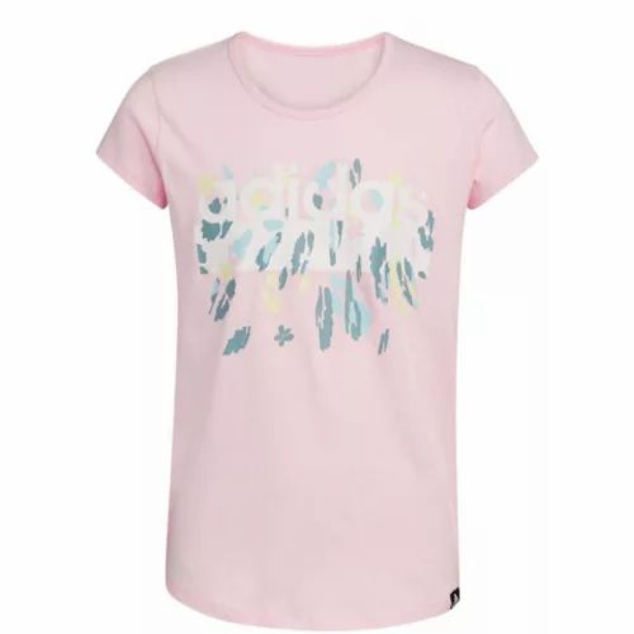 Shirts * | Girls' Adidas Graphic Scoop Neck T-Shirt