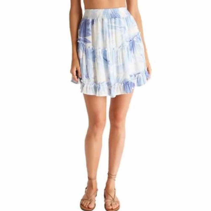 Skirts & Skorts * | Z-Supply Women'S Z Supply Amari Water Color Skirt Blue