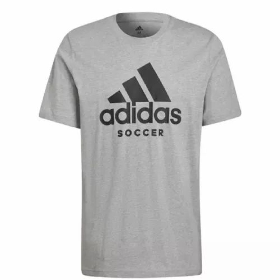 Shirts * | Men'S Adidas Soccer Logo T-Shirt Medium Grey Heather