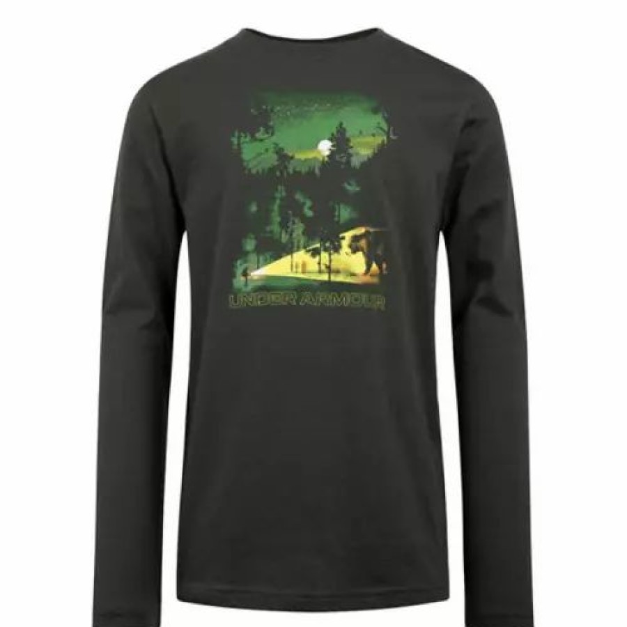 Shirts * | Boys' Under Armour Shadow Light Long Sleeve Shirt Green