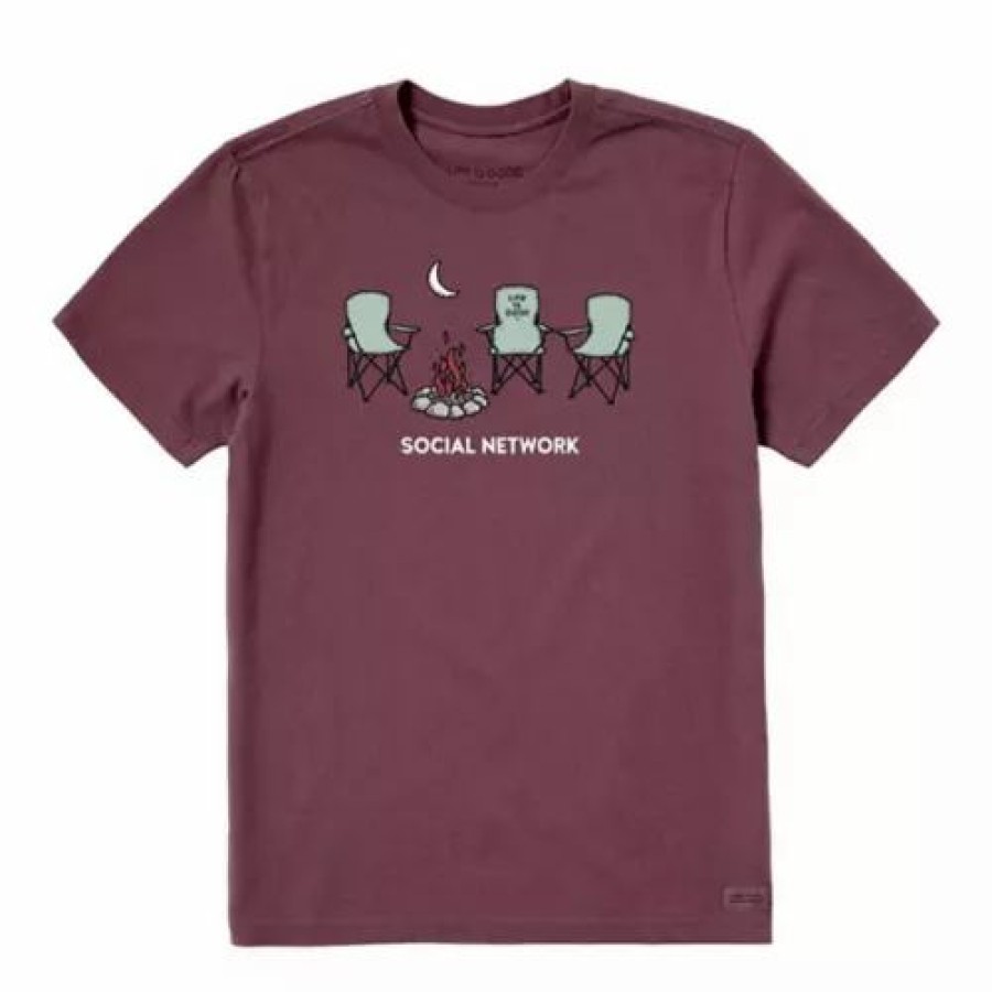 Shirts * | Men'S Life Is Good Social Network Camp Crusher T-Shirt