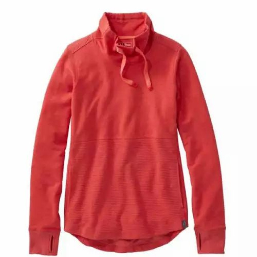 Shirts * | L.L.Bean Women'S L.L. Bean Plus Cozy Mixed Knit Pullover Ember Heather