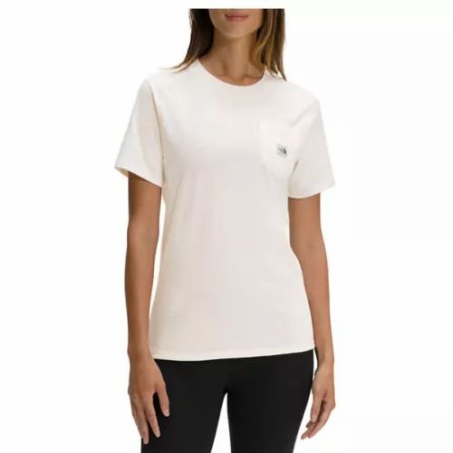 Shirts * | Women'S The North Face Logo Heritage Patch Pocket T-Shirt Gardenia White