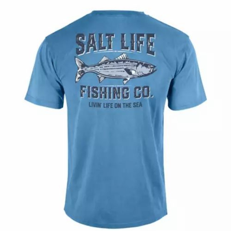 Shirts * | Men'S Salt Life Life On The Sea T-Shirt Atlantic Blue