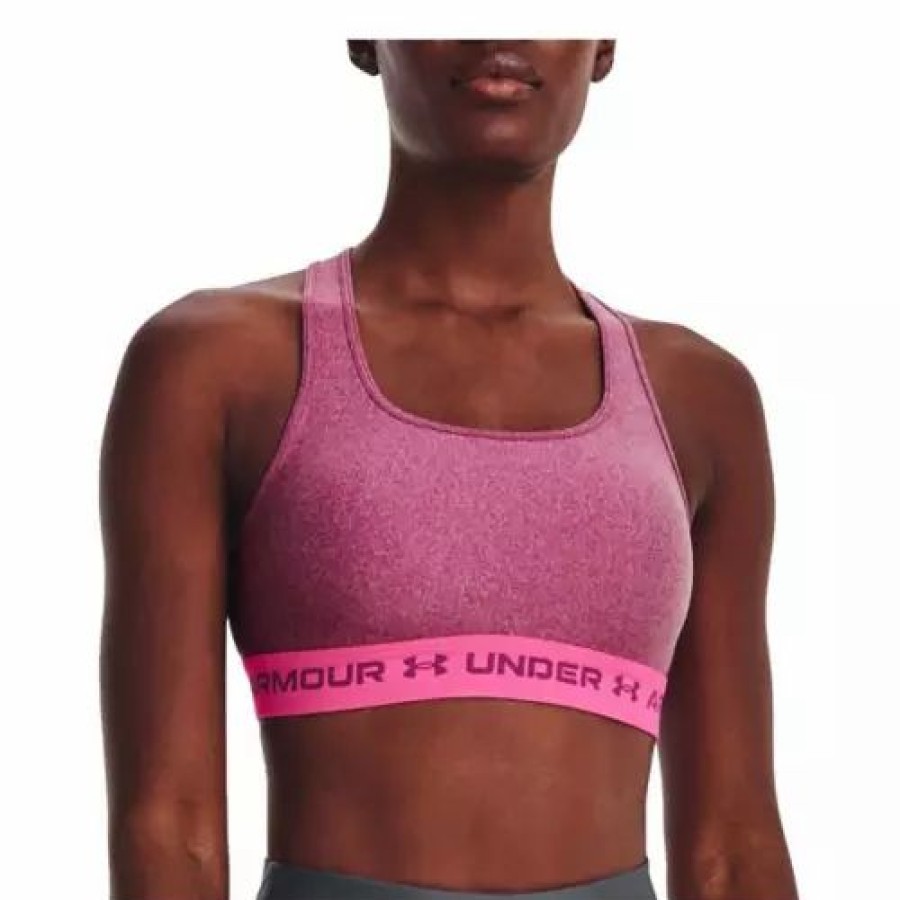 Bras * | Women'S Under Armour Mid Crossback Heather Sports Bra