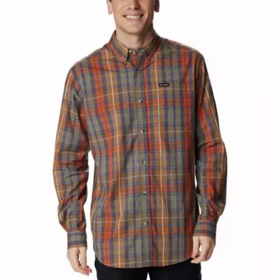 Shirts * | Men'S Columbia Rapid Rivers Ii Long Sleeve Shirt Stone Green