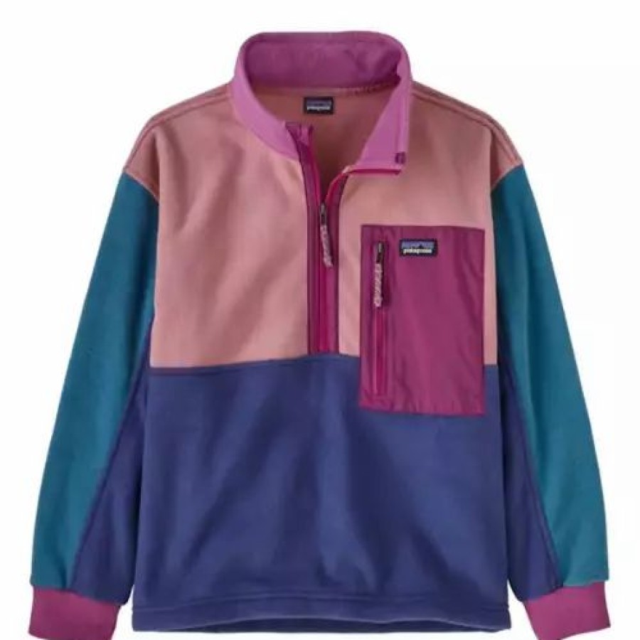 Shirts * | Girls' Patagonia Lightweight Microdini 1/2 Zip Pullover Sound Blue