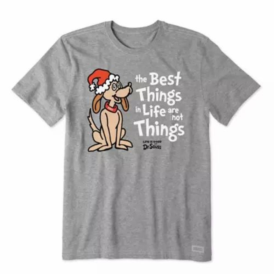 Shirts * | Men'S Life Is Good Best Things Max Crusher T-Shirt Heather Grey