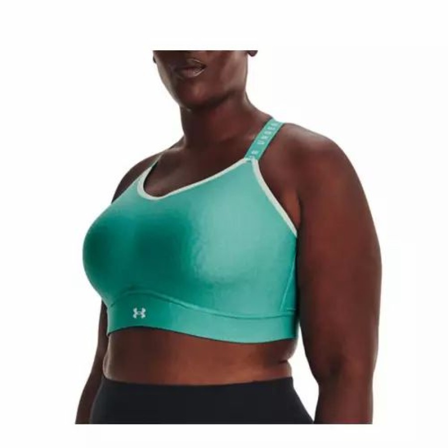 Bras * | Women'S Under Armour Plus Infinity Mid Heather Cover Sports Bra Neptune Light Heather / Ne