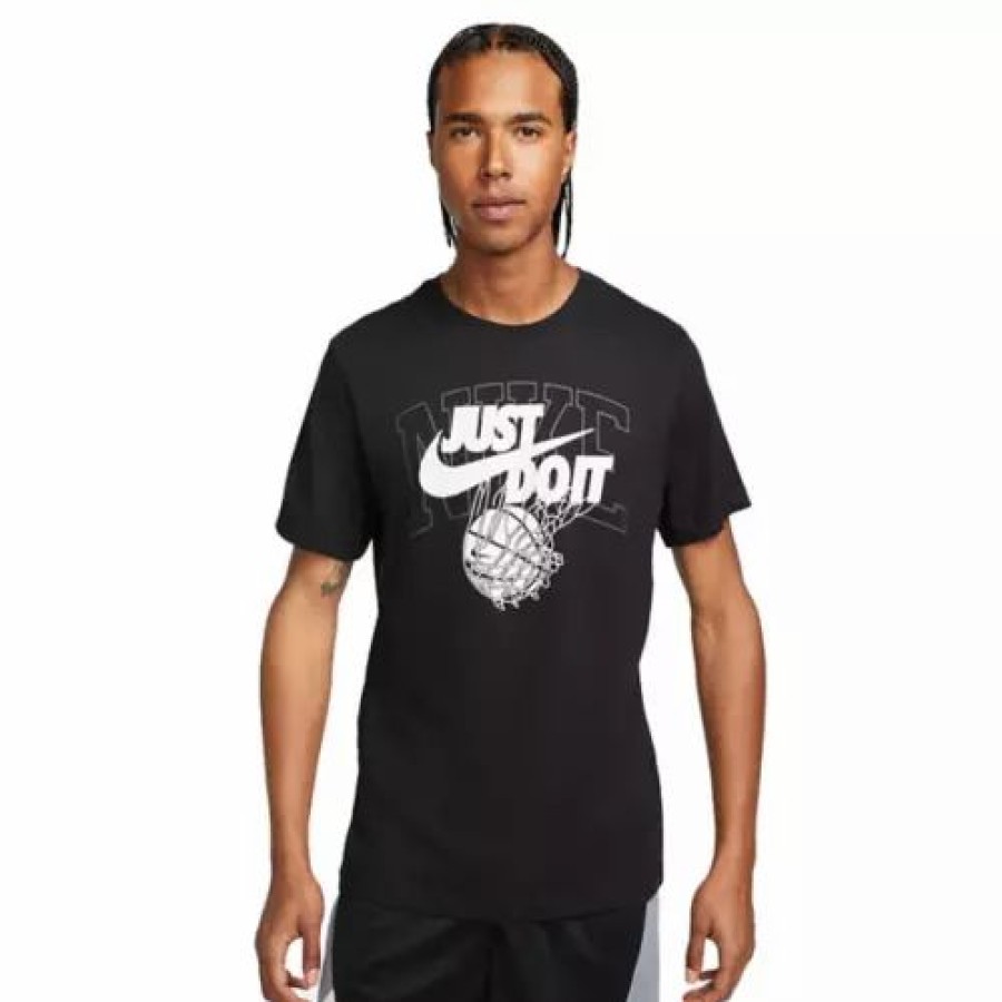 Shirts * | Men'S Nike Dri-Fit Just Do It Basketball T-Shirt Black