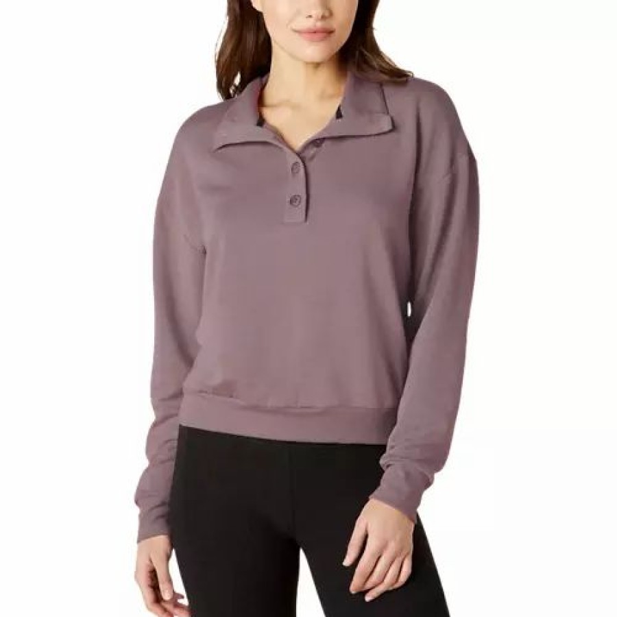 Shirts * | Women'S Beyond Yoga East Coast Button Pullover Mauve