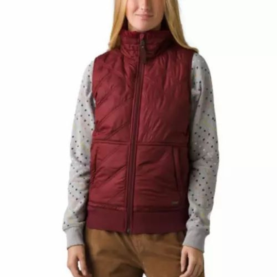 Vests * | Women'S Prana Esla Vest Maroon