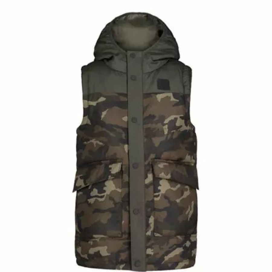 Vests * | Boys' Under Armour Camo Cargo Vest Green Camo