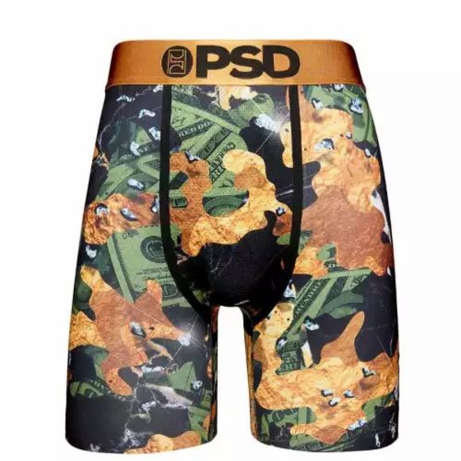 Underwear * | Men'S Psd Luxury Camo Boxer Briefs Black