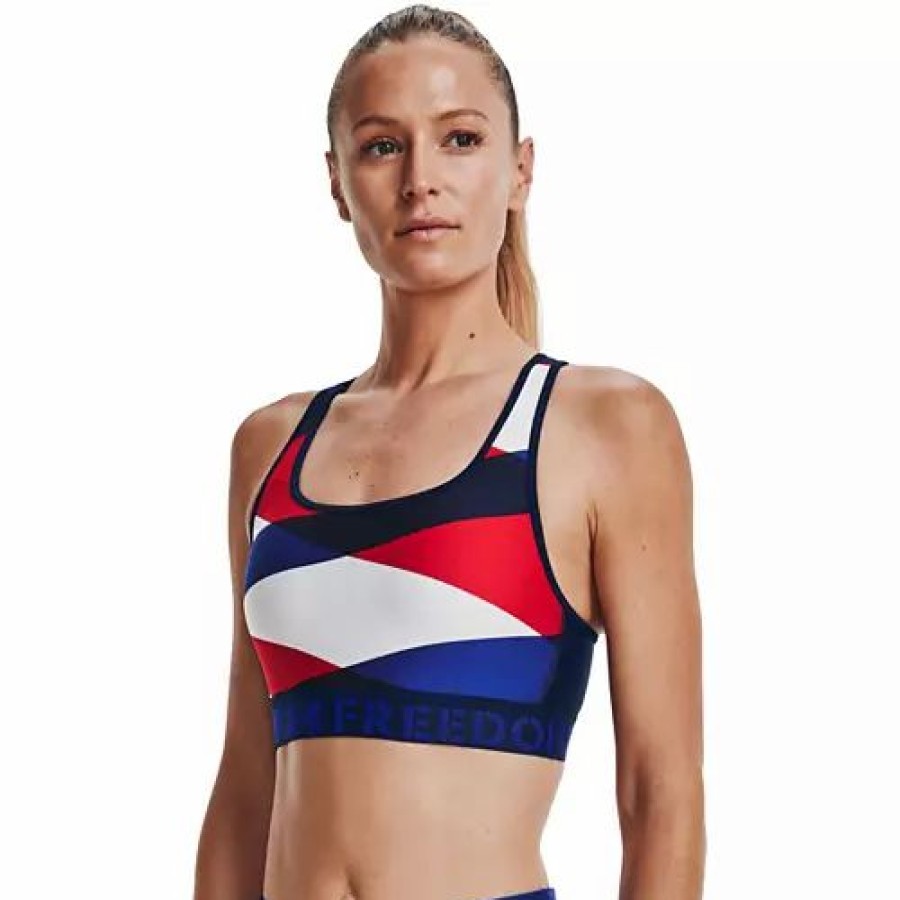 Bras * | Women'S Under Armour Mid Crossback Freedom Sports Bra Academy Royal