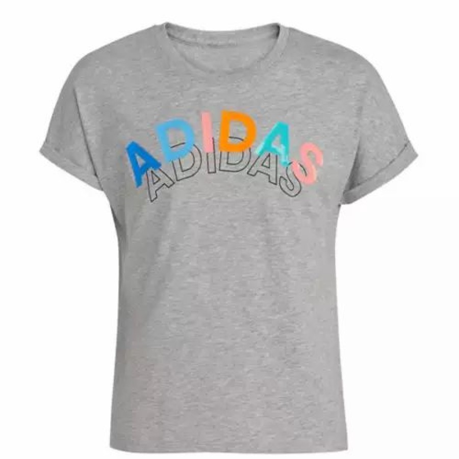 Shirts * | Toddler Girls' Adidas Dolman Heather T-Shirt