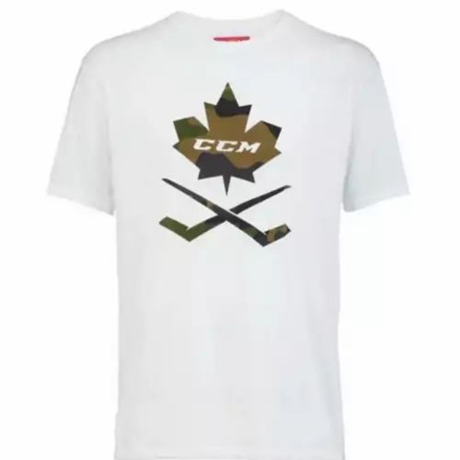 Shirts * | Men'S Ccm Camo Leaf T-Shirt White