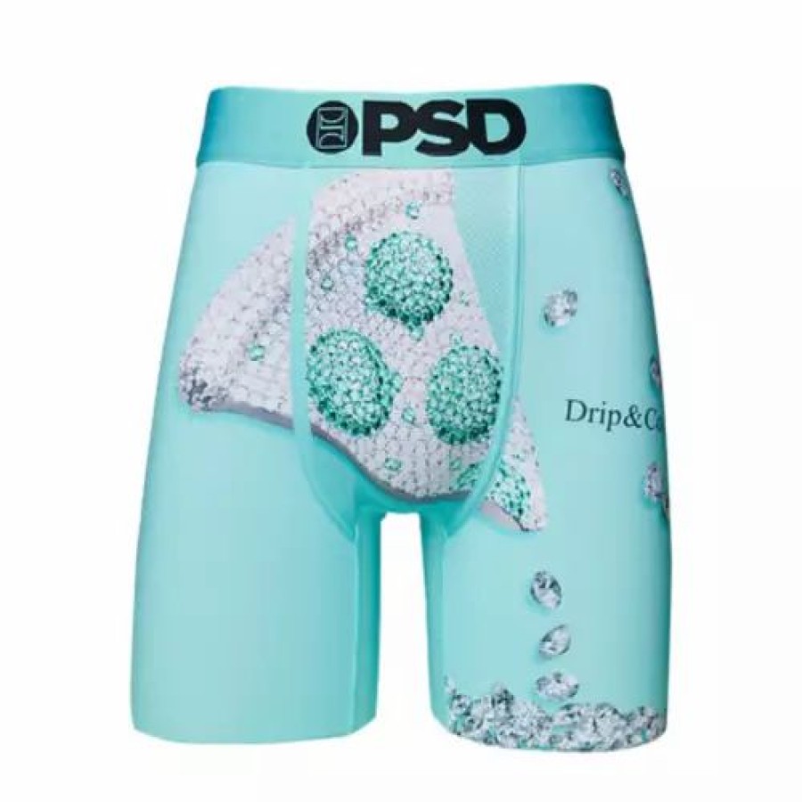 Underwear * | Men'S Psd Pizza Drip Co Boxer Briefs Teal