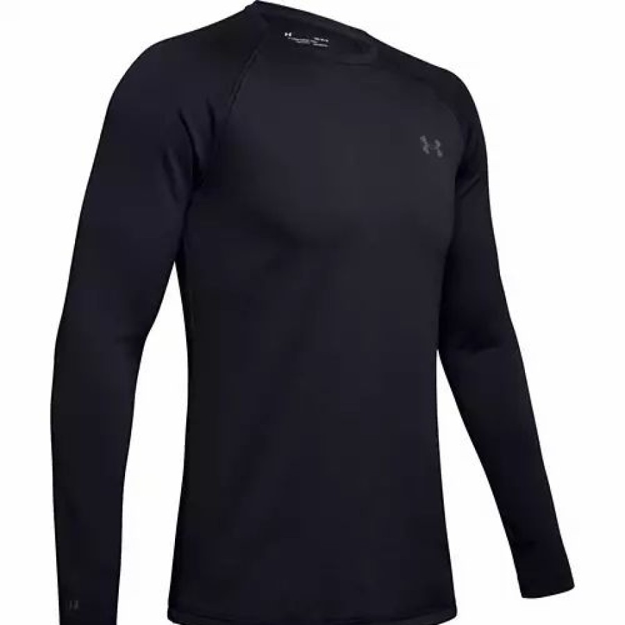 Shirts * | Men'S Under Armour Coldgear 3.0 Baselayer Crew Black/Pitch Grey