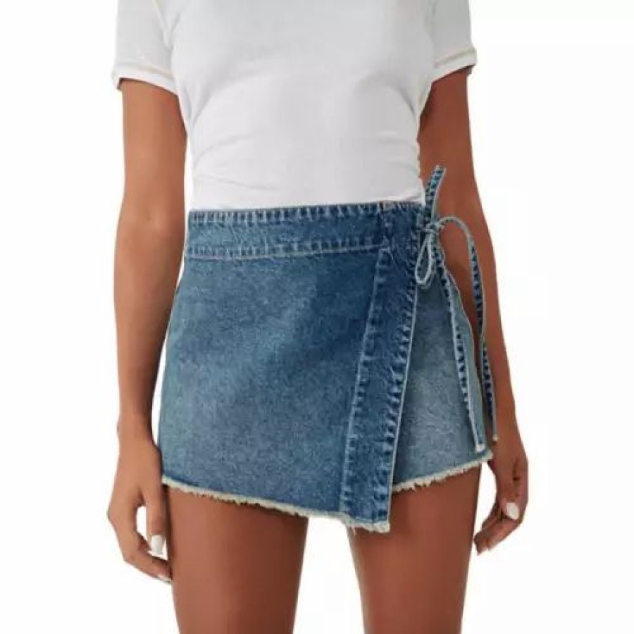 Skirts & Skorts * | Women'S Free People Emmy Denim Skort Misty Blue