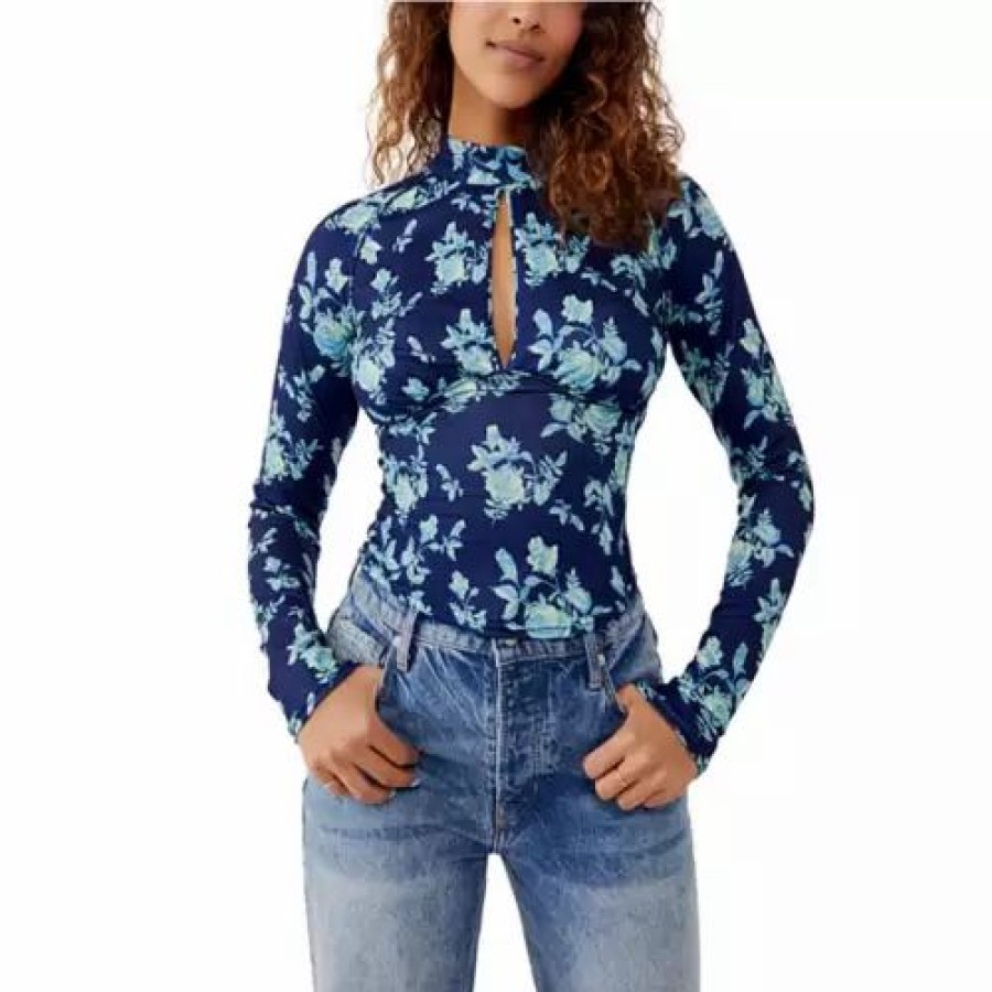 Shirts * | Women'S Free People Dinner Party Blouse Indigo Combo