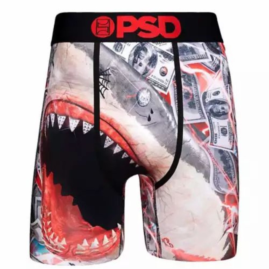 Underwear * | Men'S Psd Street Shark Boxer Briefs Red