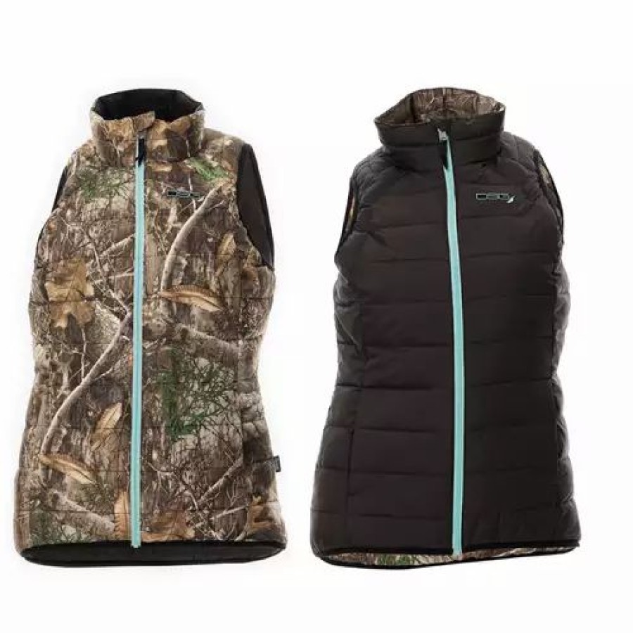 Vests * | Women'S Dsg Outerwear Reversible Puffer Vest Realtree Edge/Black