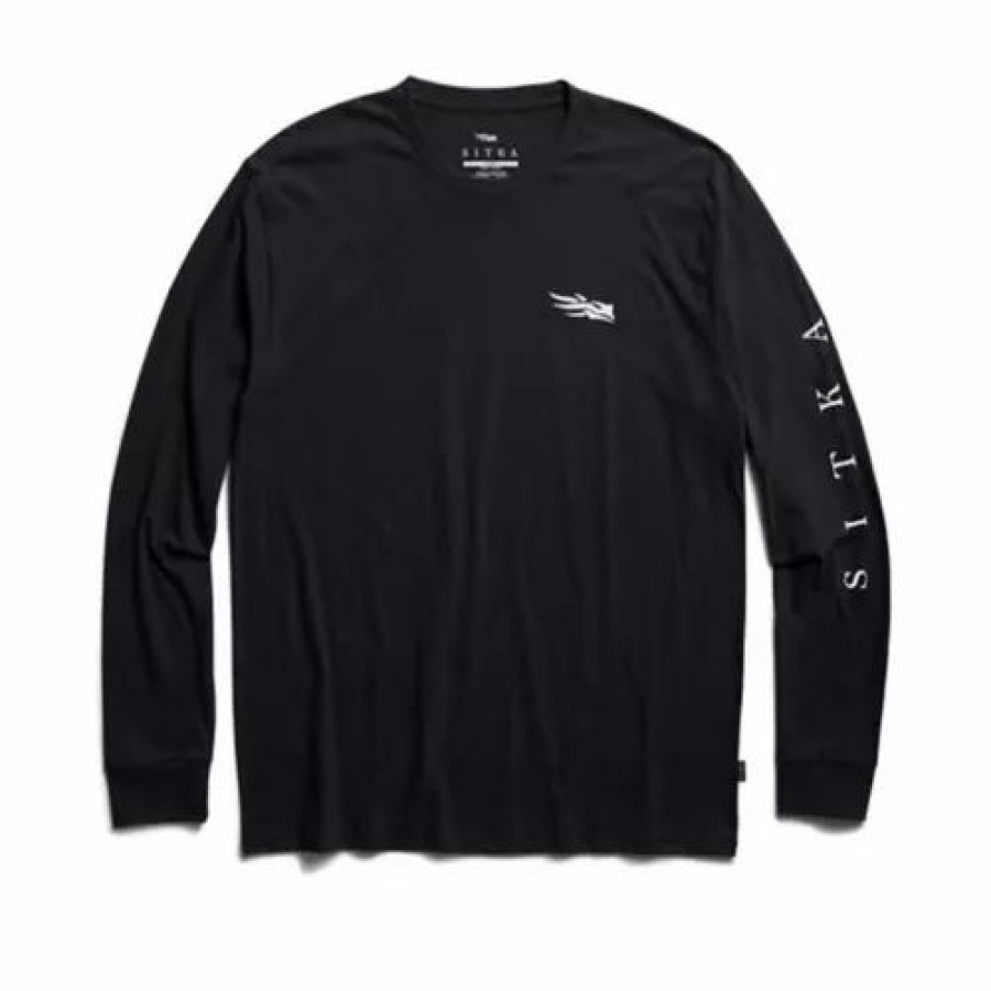 Shirts * | Men'S Sitka Foundation Long Sleeve Tee Sitka Black