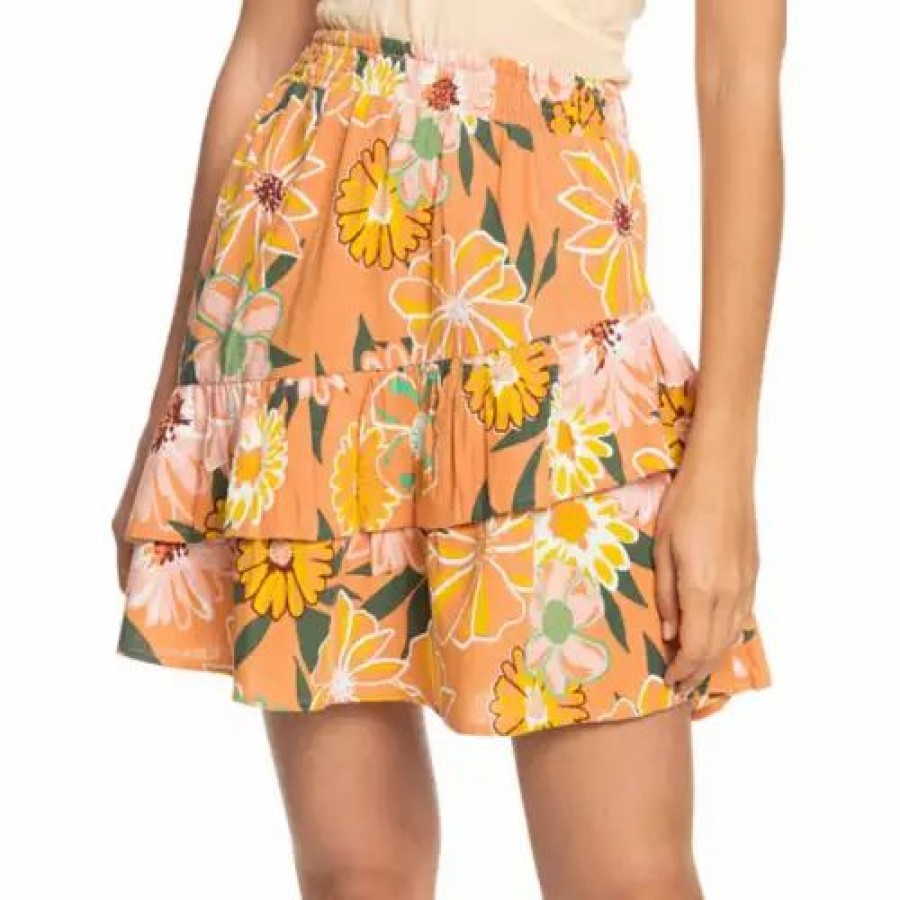 Skirts & Skorts * | Women'S Roxy Cosmic Glow Again Skirt Toasted Nut Bloom